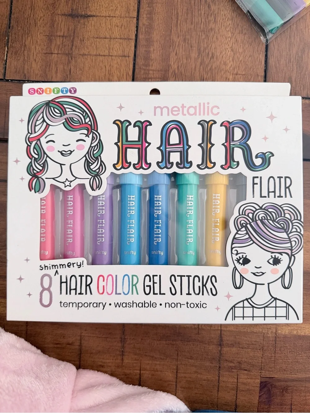 Metallic Hair Flair - 8 Color Gel Sticks (Pastel Rainbow)